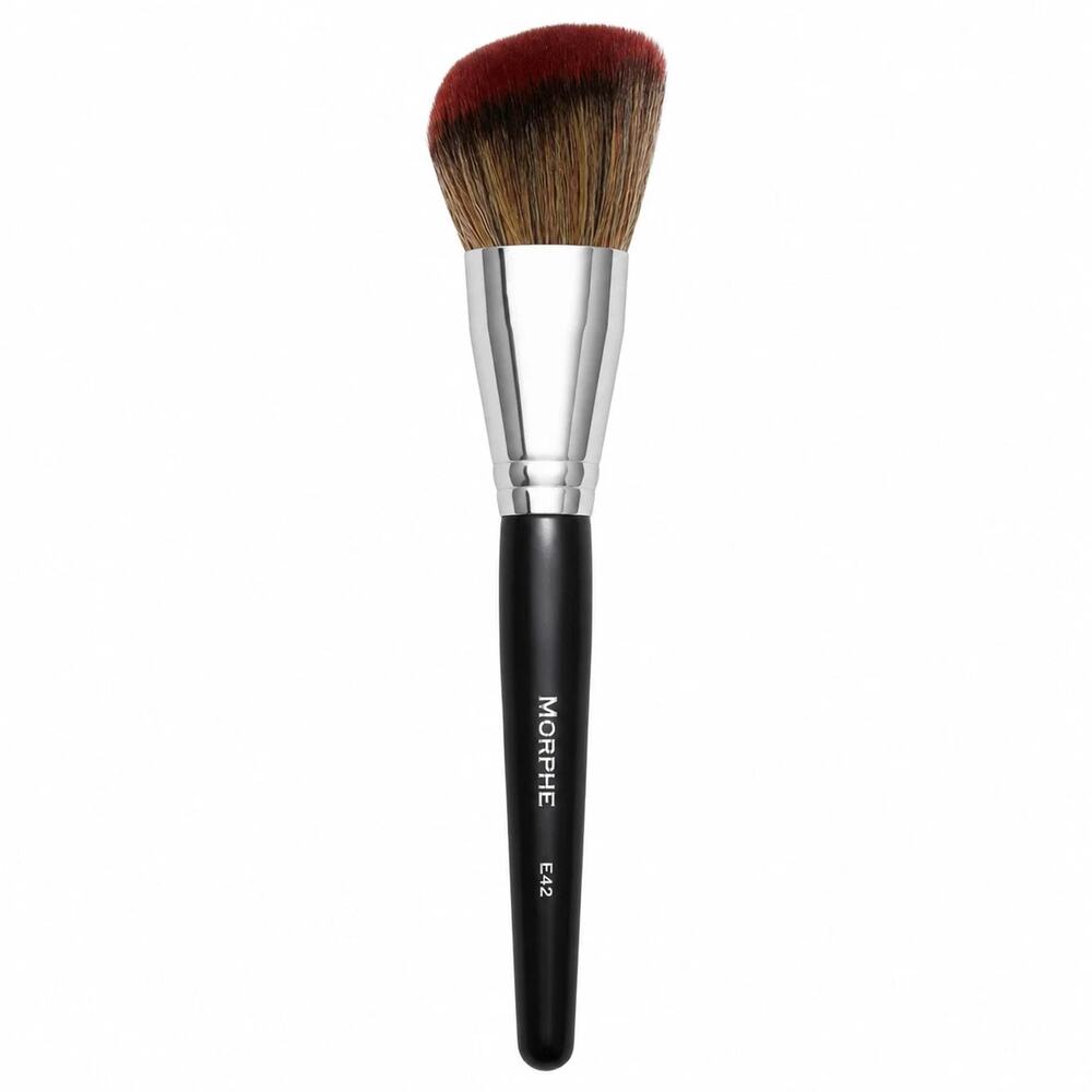 Morphe E42 Pro Deluxe Contour Brush Black Wooden Handle Synthetic Fiber NEW